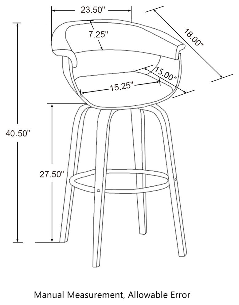 Set of 2 Mid-century Modern Walnut Swivel Bar Stool