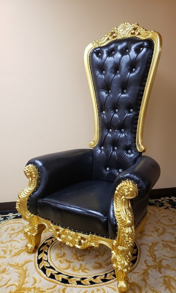 Kyrie King Throne Chair, Black