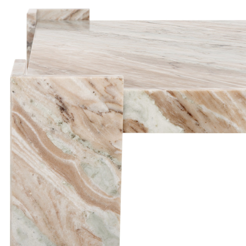 Safavieh Couture Catayana Marble Coffee Table, White/Brown