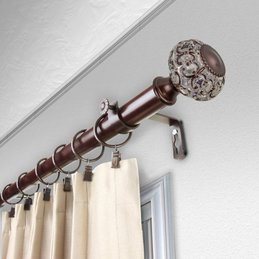 Bailey 1" Curtain Rod, Bronze, 160-240"