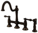 Kingston Brass Bridge Kitchen Faucet With Brass Sprayer, Oil Rubbed Bronze