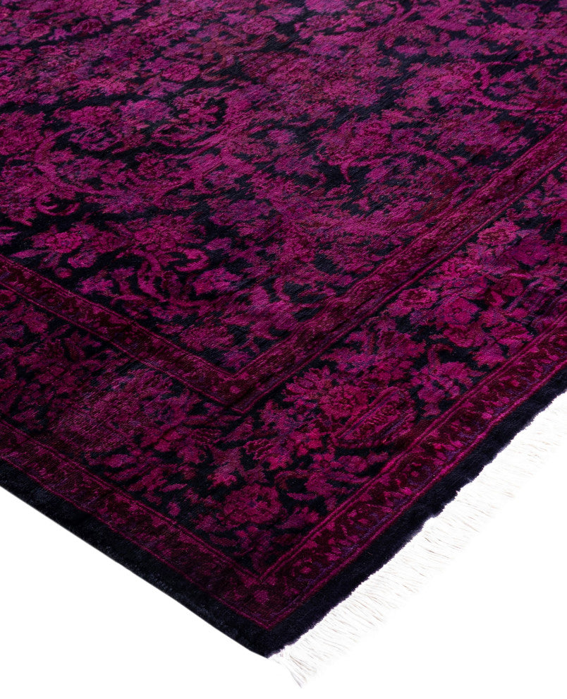 Overdyed One-of-a-Kind Hand-Knotted Area Rug Purple, 4' 2" x 6' 3"