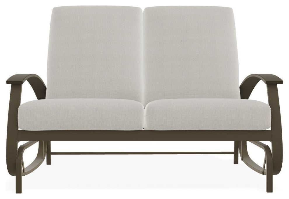 Belle Isle Cushion Deep Seating 2-Seat Glider, Grasscloth Buff/Beachwood