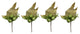 4 Pieces 9" Glitter Apple and Tea Leave Christmas Pick, Green