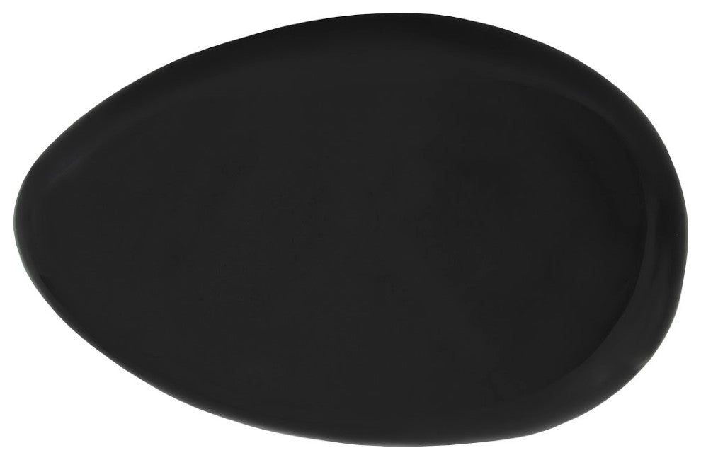 River Stone Cocktail Table Gel Coat, Black, Small