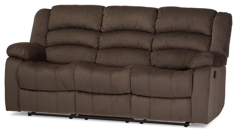 Hollace Taupe Microsuede 3-Seater Recliner