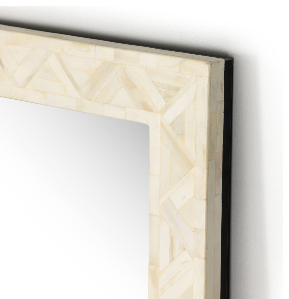 Loredo Floor Mirror-White Bone