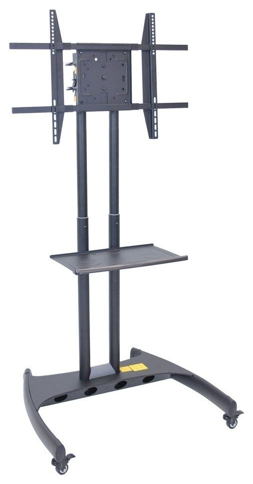 Luxor Adjustable Height Flat Panel Cart, Accessory Shelf, Rotating Mount
