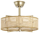 GetLedel 18" Rattan Drum Caged Ceiling Fan With Light and Remote, Gold