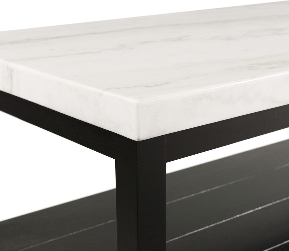 Picket House Evie White Marble Rectangle Coffee Table