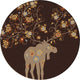 Moose Blossom Rug, Chocolate, 8'x8' Round, Round