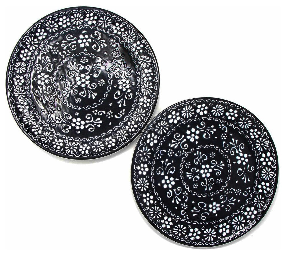 Encantada Handmade Dinner Plates, Set of 2, Ink