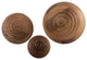 6" Wooden Orb With Ridges, Natural