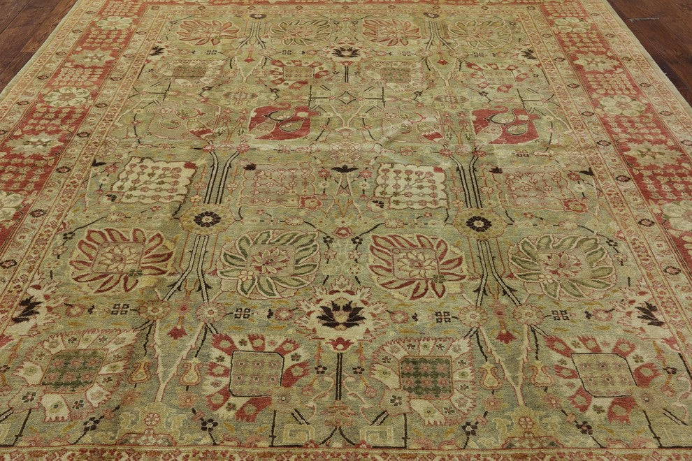 Antique Oushak Style Oriental Peshawar Chobi Hand-Knotted Wool Rug, 8'x10'