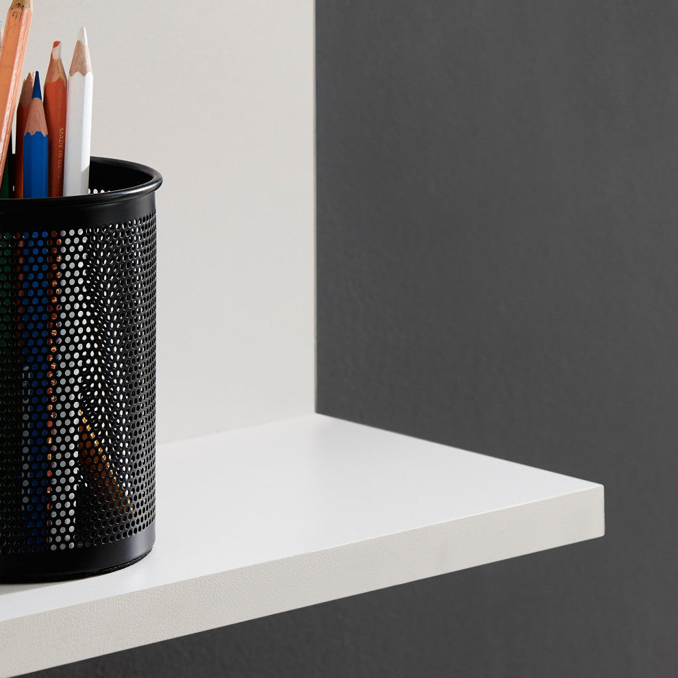 Danya B. Seville Dynamic Utility Ledge Wall Shelf, White