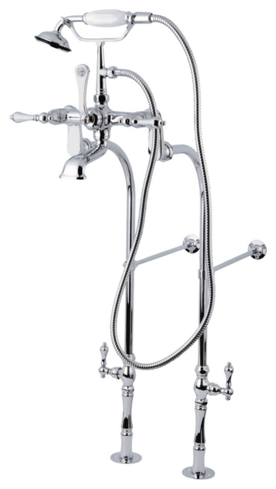 CCK104T1 Freestanding Tub Faucet Package With Supply Line, Polished Chrome
