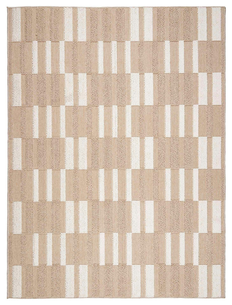 Resort Boxes Area Rug, Beige, 6'7"x9'4"