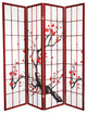 6' Tall Flower Blossom Divider, Rosewood, 4 Panels