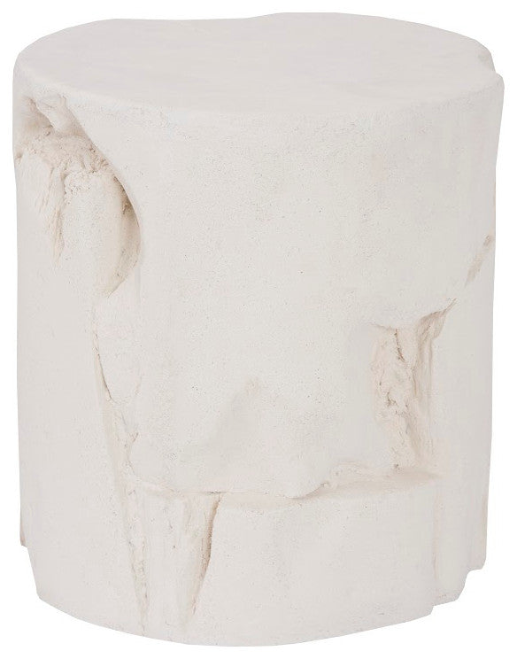 Slice Stool, Round, White Stone