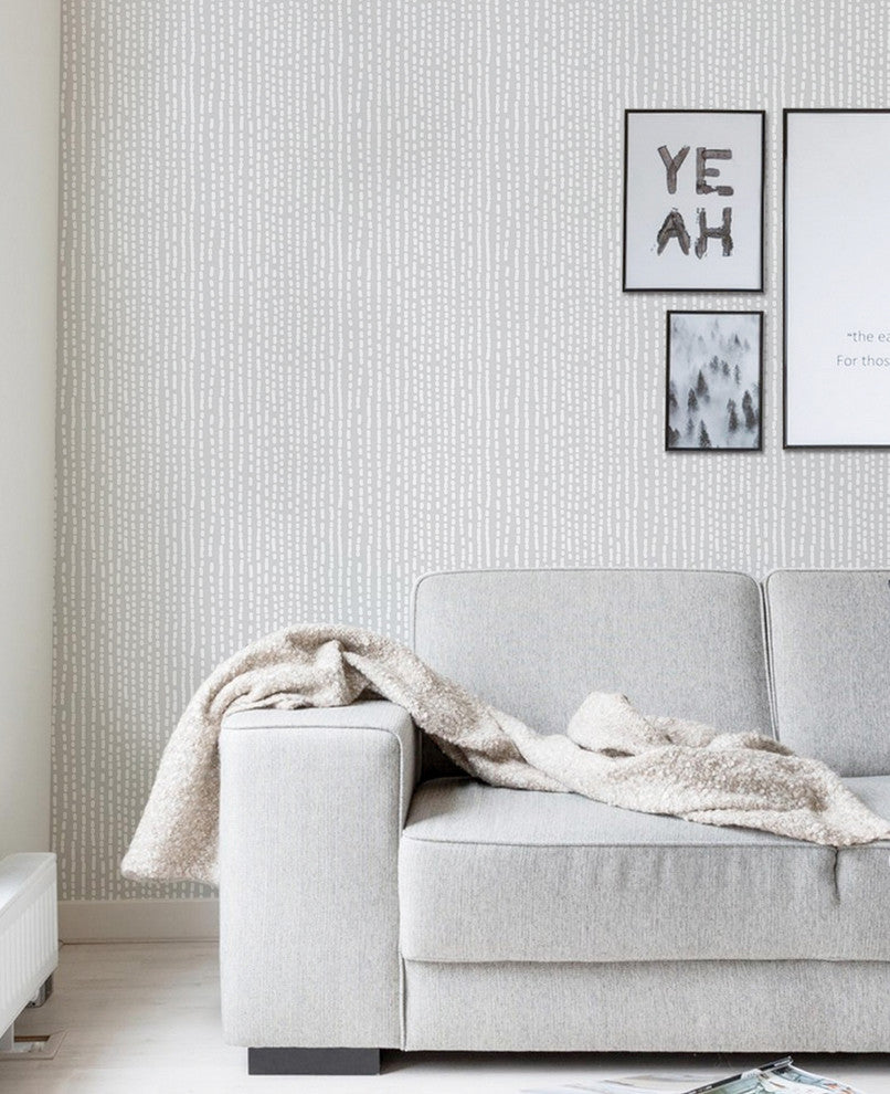 Line Art Peel and Stick Vinyl Wallpaper, Cool Gray, 24"w X 108"h