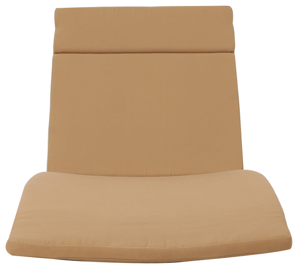 GDF Studio Albany Outdoor Chaise Lounge Cushion, Set of 2, Caramel