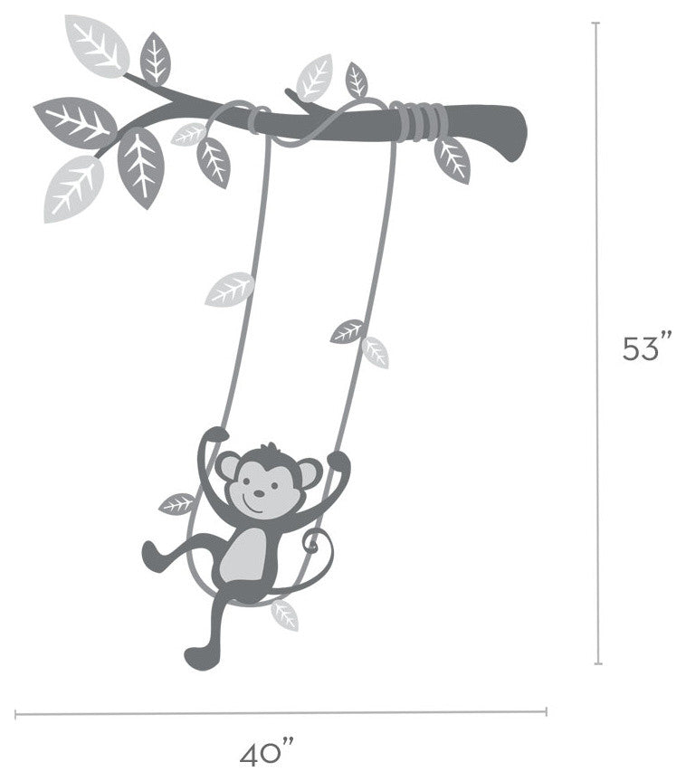Monkey on a Swing Wall Decal, Scheme C