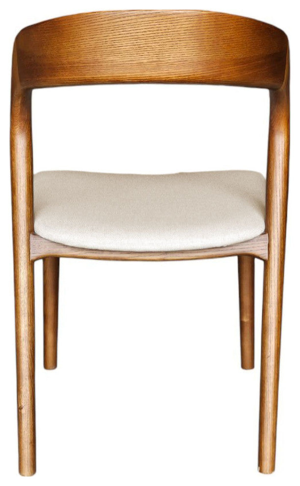 Rotondo Ash Wood Upholstered Dining Chair, Set of 2, Brown