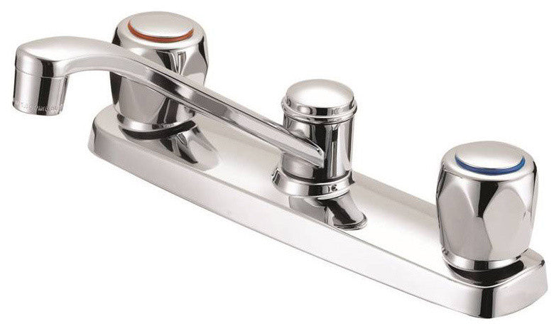 Mintcraft GU-TQO1235CP-LF Hi-Rise Kitchen Faucet, Two Handle, 8"