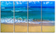 "Floating Blue Waves Beach" Seashore Canvas Print, 4 Panels, 48"x28"