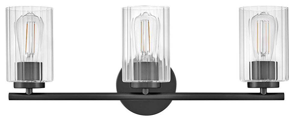 Lark Leta Medium Three Light Vanity, Black