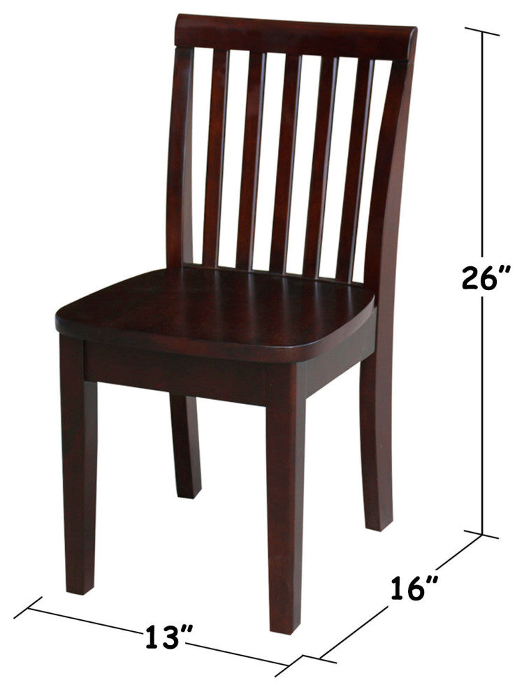 Set of Two Mission Juvenile Chairs, Rich Mocha