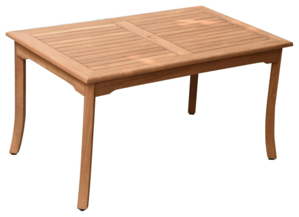 7-Piece Outdoor Teak Dining Set, 60" Rectangle Table, 6 Lagos Arm Chairs