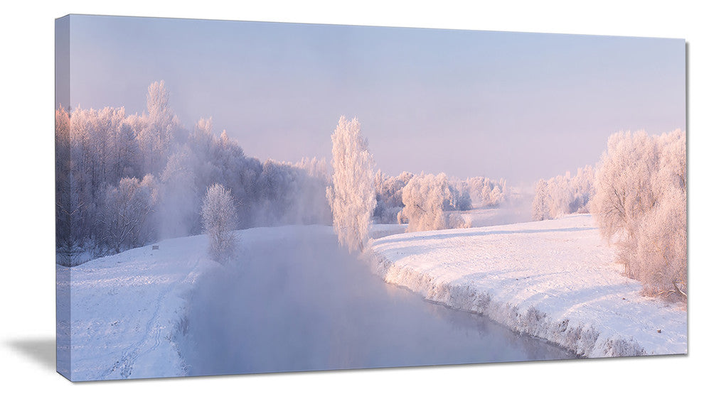 "Bright Colorful Winter Day" Landscape Print Wall Artwork, 1 Panel, 60"x28"