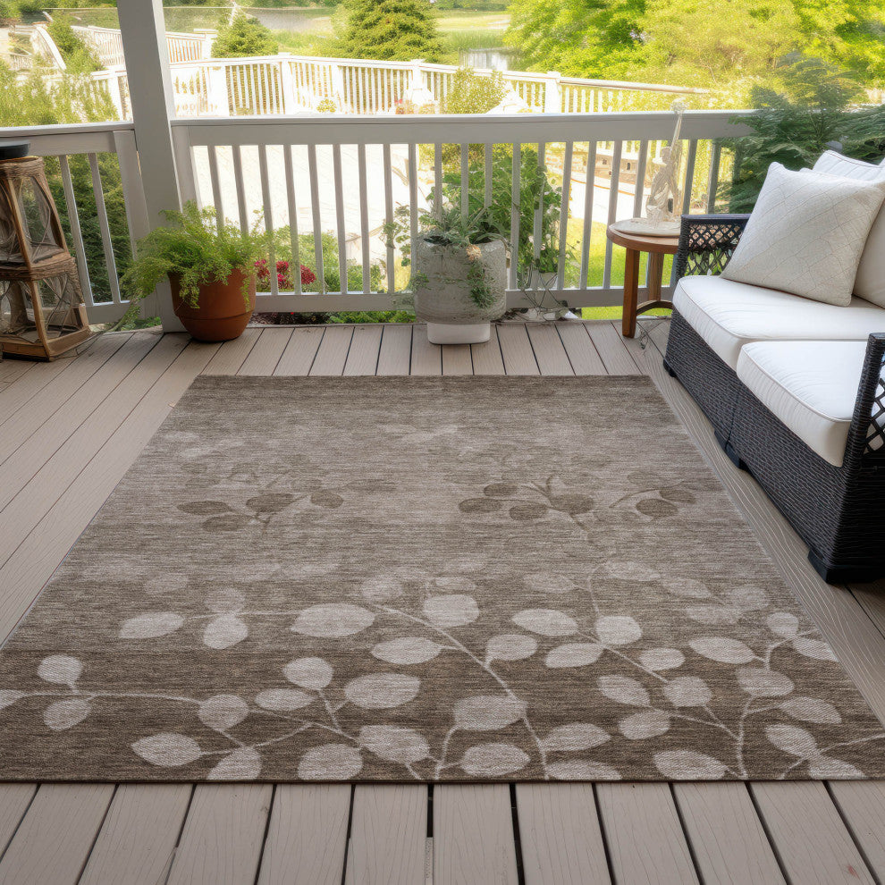 Machine Washable Indoor/Outdoor Chantille ACN1900 Taupe 8' x 10' Rug