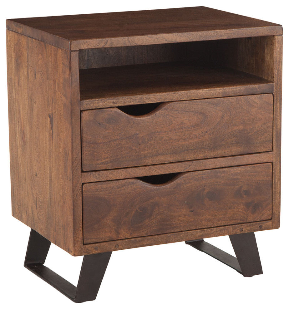 Nottingham 23-Inch Acacia Wood Night Chest in Walnut Finish