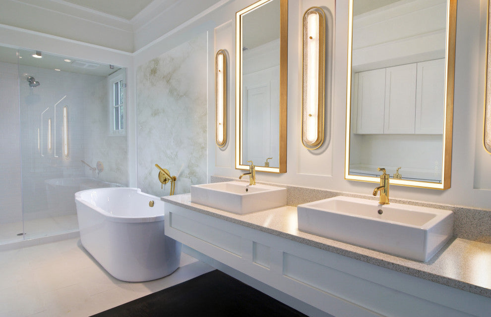 Tramore, Wall Sconce, 30", Gold, Silver Glass