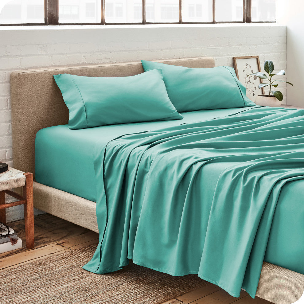 Bare Home Twin XL 1800 Microfiber Sheet Set, Turquoise