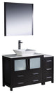 Torino 48" Espresso Modern Bathroom Vanity With Side Cabinet, FFT9162CH