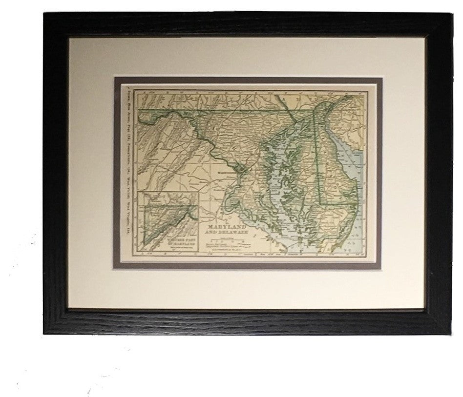 Original Vintage Maryland/Delaware State Map, 1 Authentic 1923 or 1927, 1927