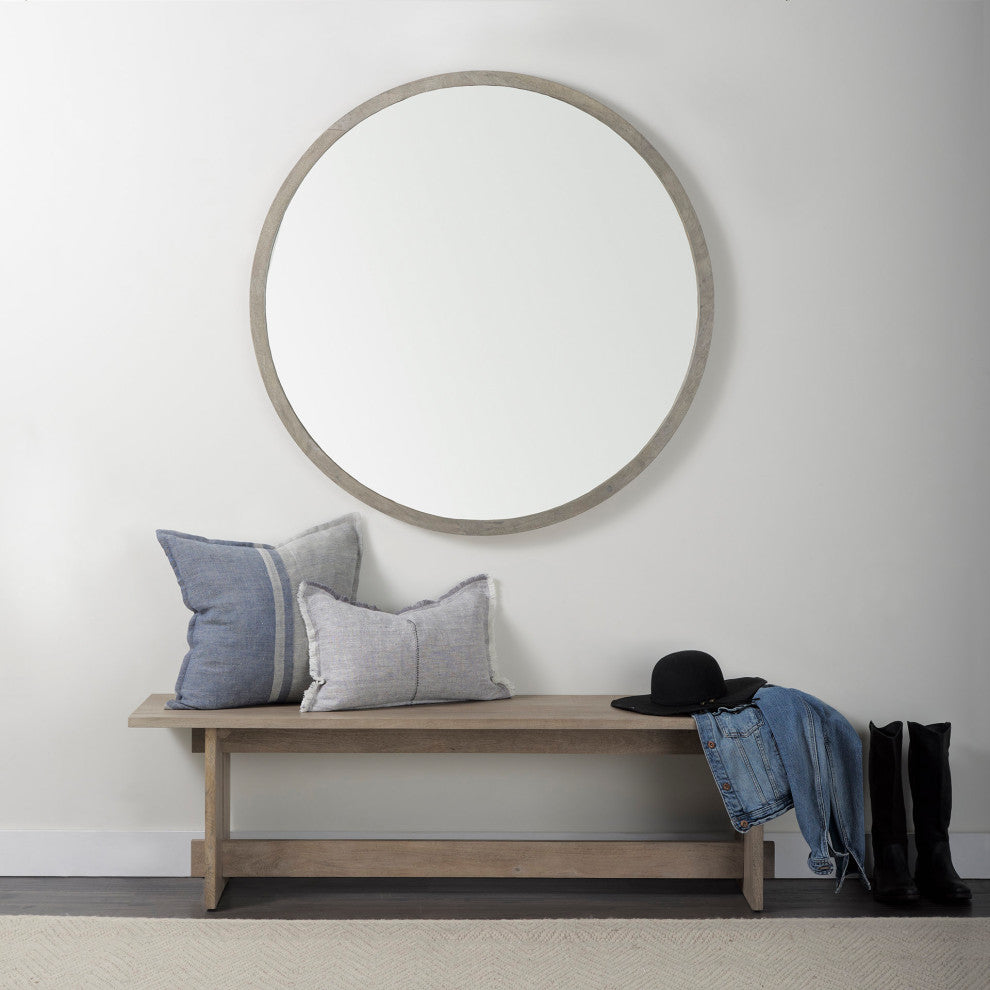 Thais 13"Lx21"W Gray Fabric Fringed Decorative Pillow Cover