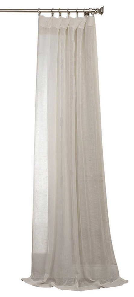 Betsy Rod Pocket Linen Drape, Natural, 50"x96"
