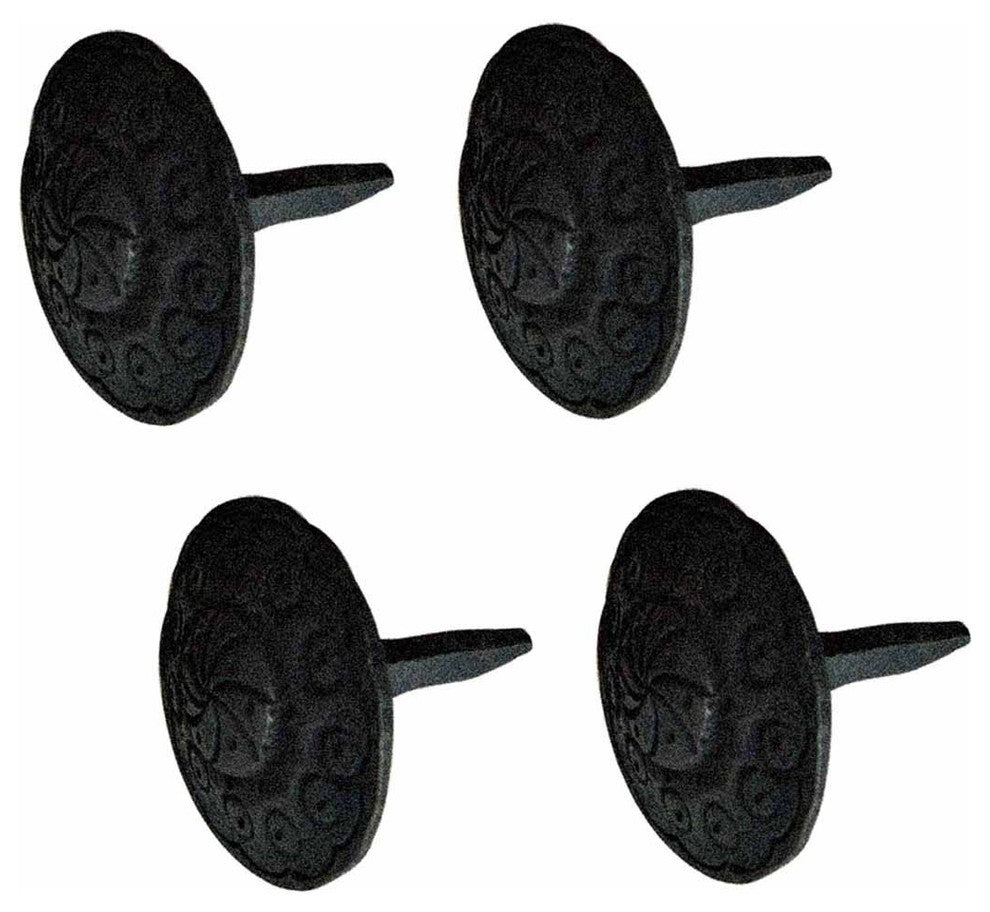 Black Iron Nails Round Clavos Decorative Wrought Iron Nails 3" X 2" Pack of 4