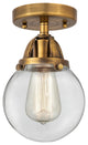 Beacon Semi-Flush Mount, Brushed Brass, Clear, Clear
