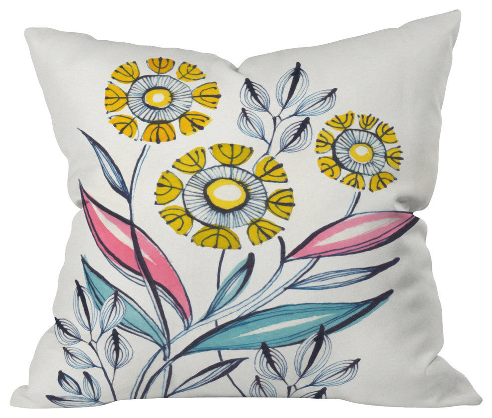 Deny Designs Cori Dantini Modern Corn Flowers Outdoor Throw Pillow