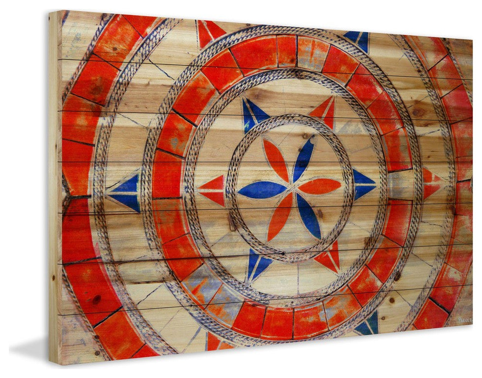 "Massa" Print on Natural Pine Wood, 36"x24"