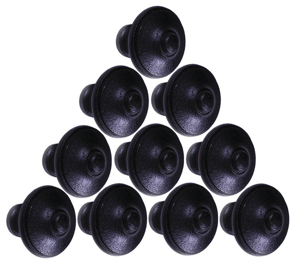 Round Kitchen Cabinet Knobs Set of 10 Cast Iron 1" Diameter Cabinetry Pulls