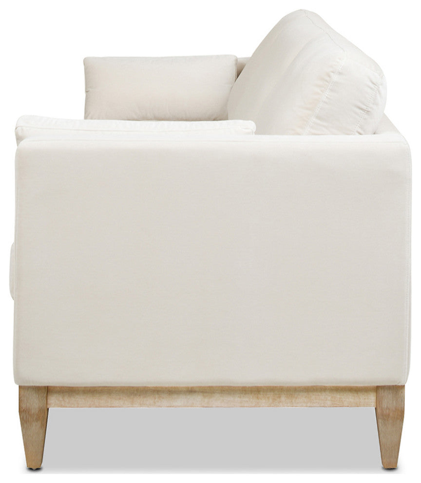 Knox 84" Modern Farmhouse Sofa, French Beige Performance Velvet