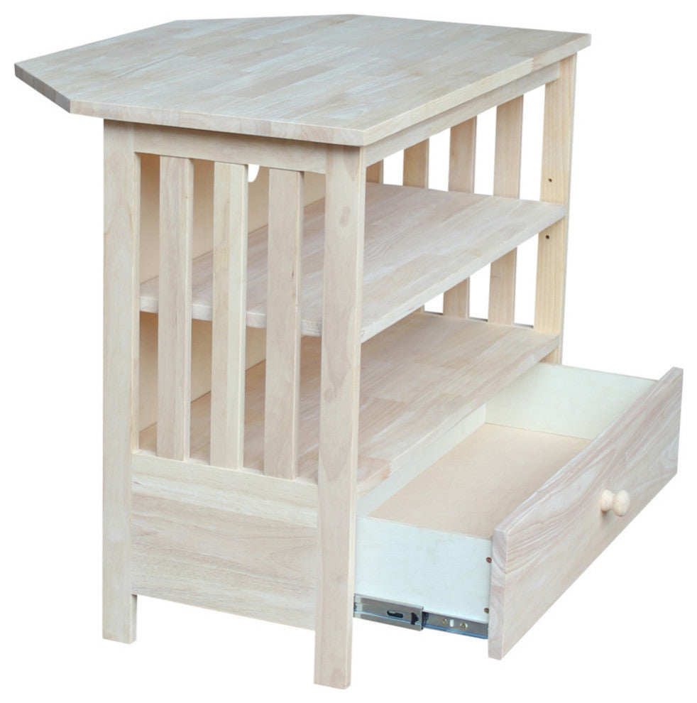 Mission Corner Entertainment / TV Stand, Unfinished