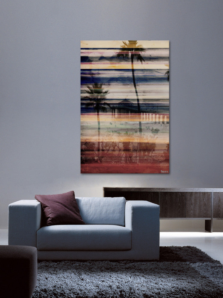 "Palms by the Pier" Print on Canvas, 30"x45"