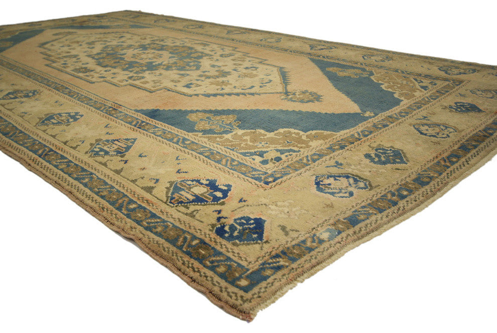 Vintage Turkish Oushak Rug, 05'04 X 09'07